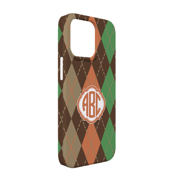 Custom Brown Argyle iPhone Case - Plastic - iPhone 13 (Personalized)