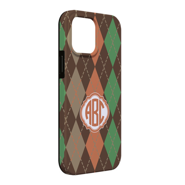 Custom Brown Argyle iPhone Case - Rubber Lined - iPhone 13 Pro Max (Personalized)