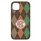 Brown Argyle iPhone 14 Plus Tough Case - Back