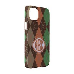 Brown Argyle iPhone Case - Plastic - iPhone 14 Pro (Personalized)