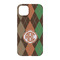 Brown Argyle iPhone 14 Pro Case - Back