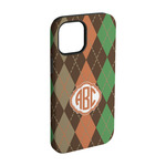 Brown Argyle iPhone Case - Rubber Lined - iPhone 15 (Personalized)