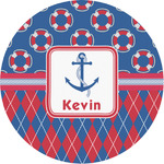 Buoy & Argyle Print Multipurpose Round Labels - 1" (Personalized)