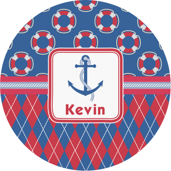 Custom Buoy & Argyle Print Multipurpose Round Labels - 1" (Personalized)