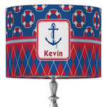 Buoy & Argyle Print 16" Drum Lamp Shade - Fabric (Personalized)