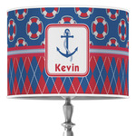 Buoy & Argyle Print 16" Drum Lamp Shade - Poly-film (Personalized)