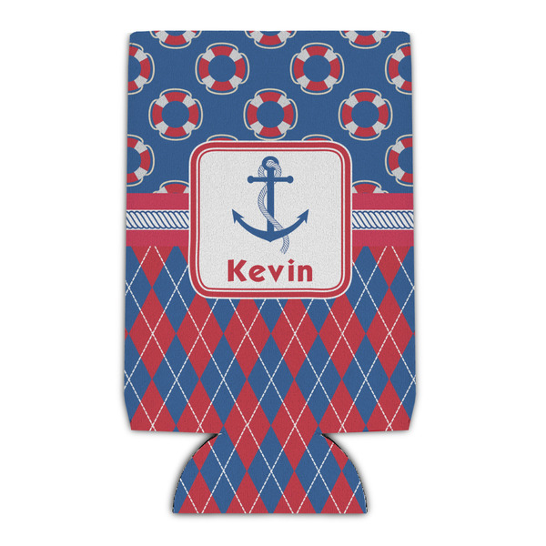 Custom Buoy & Argyle Print Can Cooler (16 oz) (Personalized)