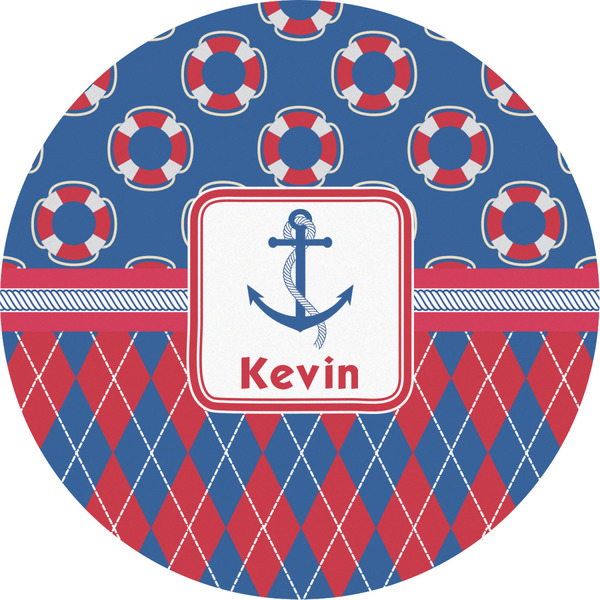 Custom Buoy & Argyle Print Multipurpose Round Labels - 2" (Personalized)