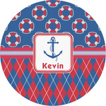 Buoy & Argyle Print Multipurpose Round Labels - Custom Sized (Personalized)