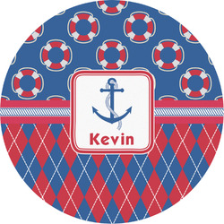 Buoy & Argyle Print Multipurpose Round Labels - 3" (Personalized)