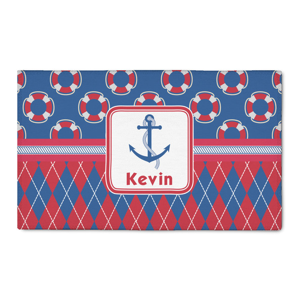 Custom Buoy & Argyle Print 3' x 5' Patio Rug (Personalized)