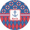 Buoy & Argyle Print 4" Multipurpose Round Labels - Single Sticker