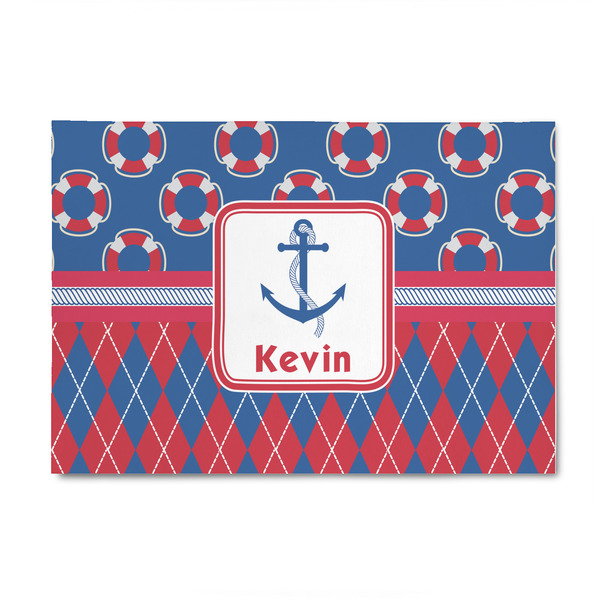 Custom Buoy & Argyle Print 4' x 6' Patio Rug (Personalized)