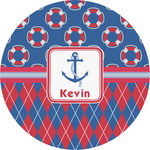 Buoy & Argyle Print Multipurpose Round Labels - 5" (Personalized)