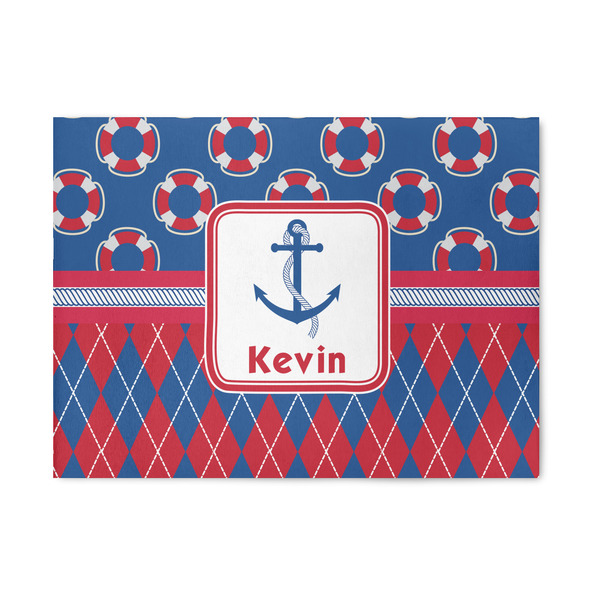 Custom Buoy & Argyle Print 5' x 7' Patio Rug (Personalized)