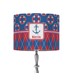 Buoy & Argyle Print 8" Drum Lamp Shade - Fabric (Personalized)