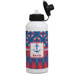 Buoy & Argyle Print Water Bottles - Aluminum - 20 oz - White (Personalized)