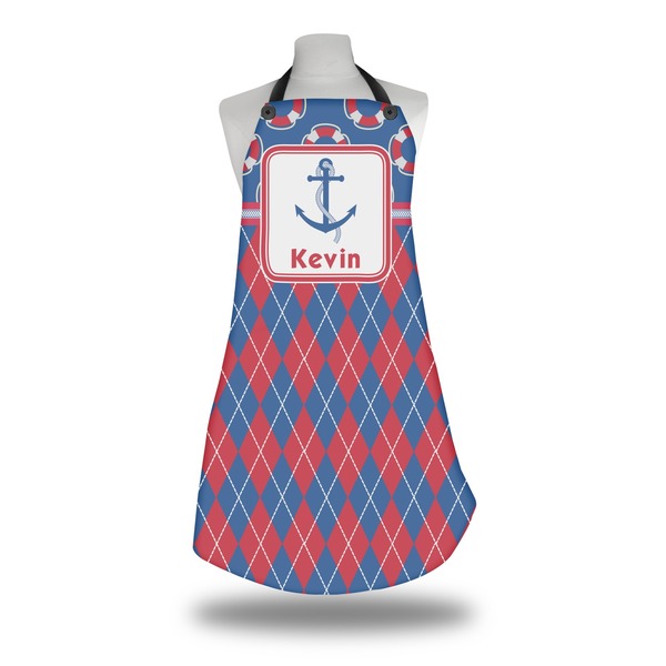 Custom Buoy & Argyle Print Apron w/ Name or Text