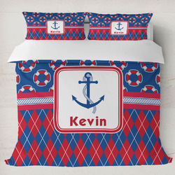 Buoy & Argyle Print Duvet Cover Set - King (Personalized)