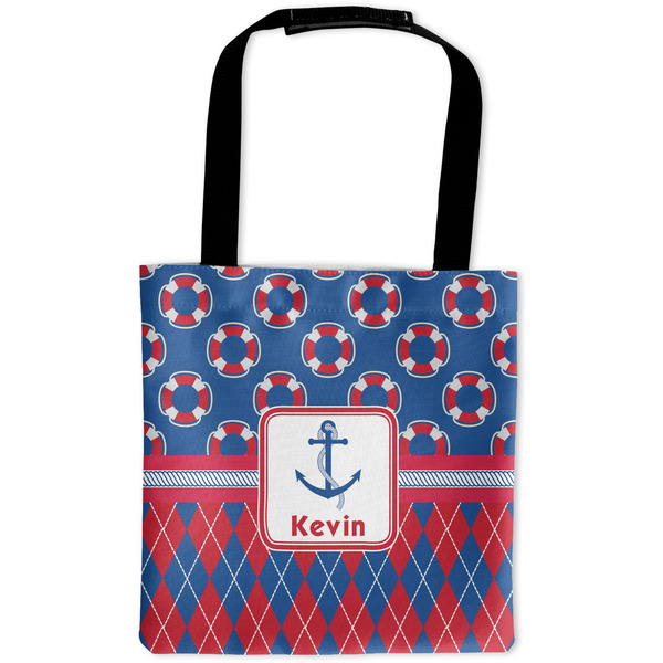 Custom Buoy & Argyle Print Auto Back Seat Organizer Bag (Personalized)