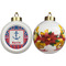 Buoy & Argyle Print Ceramic Christmas Ornament - Poinsettias (APPROVAL)