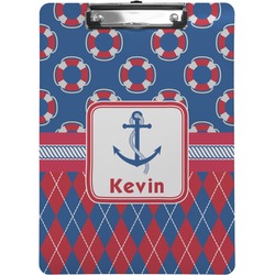 Buoy & Argyle Print Clipboard (Letter Size) (Personalized)