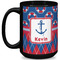 Buoy & Argyle Print Coffee Mug - 15 oz - Black Full