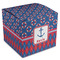 Buoy & Argyle Print Cube Favor Gift Box - Front/Main