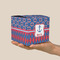 Buoy & Argyle Print Cube Favor Gift Box - On Hand - Scale View