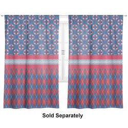 Buoy & Argyle Print Curtain Panel - Custom Size