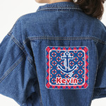 Buoy & Argyle Print Twill Iron On Patch - Custom Shape - 2XL - Set of 4 (Personalized)