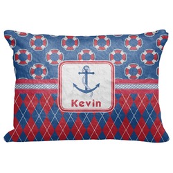 Buoy & Argyle Print Decorative Baby Pillowcase - 16"x12" (Personalized)