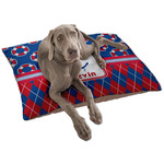 Buoy & Argyle Print Dog Bed - Large w/ Name or Text