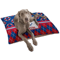 Buoy & Argyle Print Dog Bed - Large w/ Name or Text