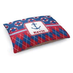 Buoy & Argyle Print Dog Bed - Medium w/ Name or Text