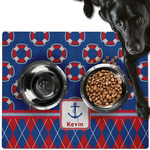 Buoy & Argyle Print Dog Food Mat - Large w/ Name or Text