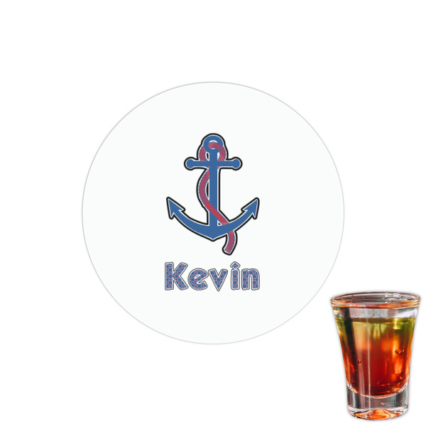 Custom Buoy & Argyle Print Printed Drink Topper - 1.5" (Personalized)