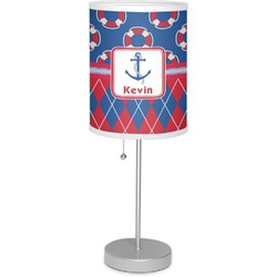 Buoy & Argyle Print 7" Drum Lamp with Shade Linen (Personalized)