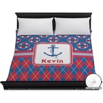 Buoy & Argyle Print Duvet Cover - King (Personalized)