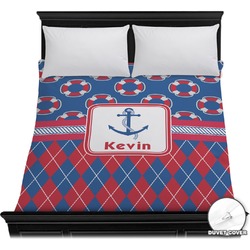 Buoy & Argyle Print Duvet Cover - Full / Queen (Personalized)