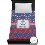 Buoy & Argyle Print Duvet Cover - Twin XL (Personalized)