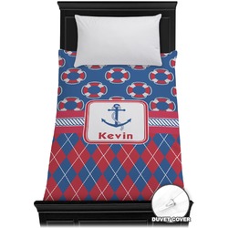 Buoy & Argyle Print Duvet Cover - Twin (Personalized)