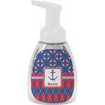 Buoy & Argyle Print Foam Soap Bottle - White (Personalized)