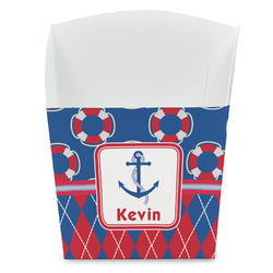 Buoy & Argyle Print French Fry Favor Boxes (Personalized)