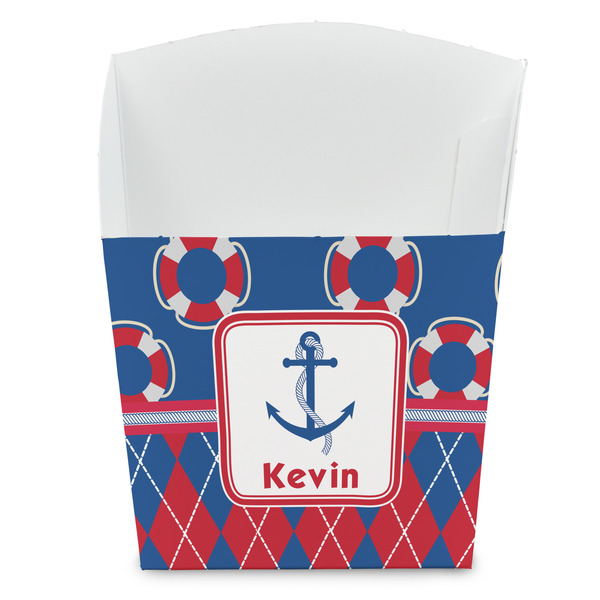 Custom Buoy & Argyle Print French Fry Favor Boxes (Personalized)