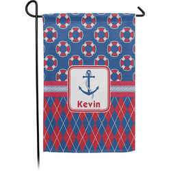 Buoy & Argyle Print Small Garden Flag - Single Sided w/ Name or Text