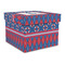 Buoy & Argyle Print Gift Boxes with Lid - Canvas Wrapped - Large - Front/Main