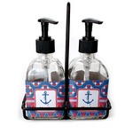 Buoy & Argyle Print Glass Soap & Lotion Bottles (Personalized)