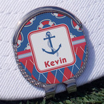 Buoy & Argyle Print Golf Ball Marker - Hat Clip