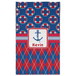 Buoy & Argyle Print Golf Towel - Poly-Cotton Blend - Large w/ Name or Text